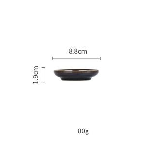 Dim Deep Blue Color Ceramic Tableware European Retro Glazed Dinnerware Pottery Porcelain Dish Plate Household Rice Dish