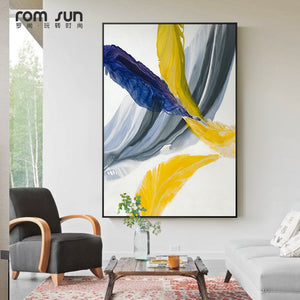 Modern Abstract Colorful Feather Canvas Art Paintings For Living Room Bedroom Posters And Prints Wall Poster Affiche Home Decor