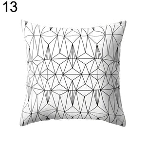 Black and White Geometric Throw Pillow Case Home Cool Square Soft Waist Rest Pillowcase