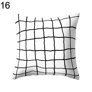 Black and White Geometric Throw Pillow Case Home Cool Square Soft Waist Rest Pillowcase