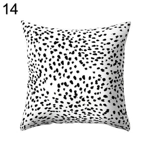 Black and White Geometric Throw Pillow Case Home Cool Square Soft Waist Rest Pillowcase