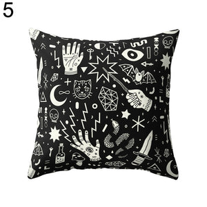 Black and White Geometric Throw Pillow Case Home Cool Square Soft Waist Rest Pillowcase