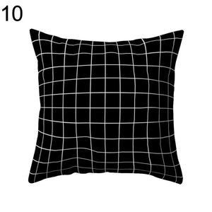 Black and White Geometric Throw Pillow Case Home Cool Square Soft Waist Rest Pillowcase