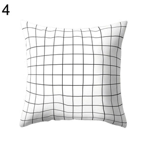 Black and White Geometric Throw Pillow Case Home Cool Square Soft Waist Rest Pillowcase