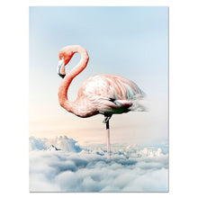 Load image into Gallery viewer, ART ZONE Flamingo Art Painting Nordic Wild And Free Letter Canvas Painting Wall Art Print Home Decor Living Room Bedroom Poster