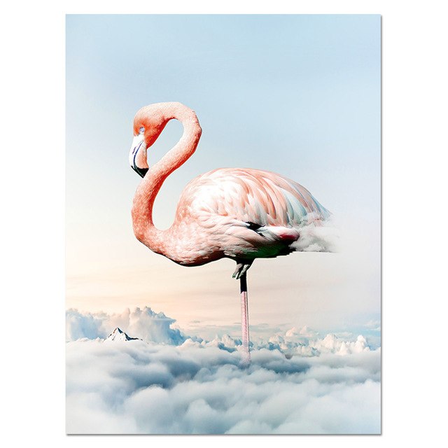 ART ZONE Flamingo Art Painting Nordic Wild And Free Letter Canvas Painting Wall Art Print Home Decor Living Room Bedroom Poster