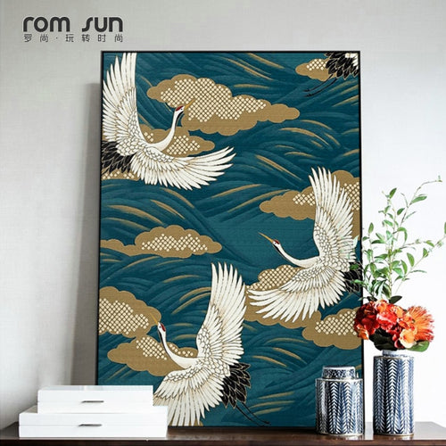 Abstract Canvas Painting HD Wall Pictures For Living Room Home Decor Posters And Prints Bird Travel Sky Modern Wall Art LS175