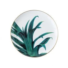 Load image into Gallery viewer, 1pc European Rainforest Ceramic Plate Handcraft Leaf Gold Inlay Porcelain Serving Platter Steak Plates Dishes Home Kitchen Deco