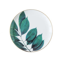 Load image into Gallery viewer, 1pc European Rainforest Ceramic Plate Handcraft Leaf Gold Inlay Porcelain Serving Platter Steak Plates Dishes Home Kitchen Deco