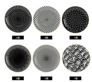 6pcs 8 /10 inch tableware Phnom penh geometry tableware ceramic Dinner Plate dish porcelain dessert plate dinnerware cake plate