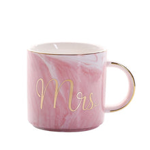 Load image into Gallery viewer, Lekoch 380ml Marble Ceramic Mug Travel Coffee Mug Milk Tea Cups Creative Mr and Mrs Mugs Pink Gold Inlay Breakfast Home Decor