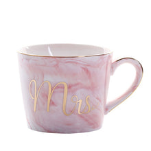 Load image into Gallery viewer, Lekoch 380ml Marble Ceramic Mug Travel Coffee Mug Milk Tea Cups Creative Mr and Mrs Mugs Pink Gold Inlay Breakfast Home Decor