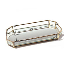 Load image into Gallery viewer, Makeup tray glass jewelry storage decoration living room coffee table decorations wedding decoration cake tools