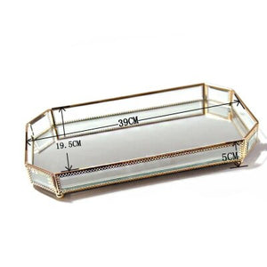 Makeup tray glass jewelry storage decoration living room coffee table decorations wedding decoration cake tools