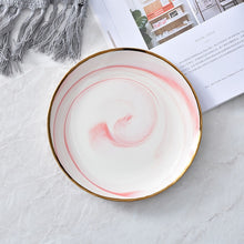 Load image into Gallery viewer, Gold Marble Dinner Plates Salad Steak Plate Nordic Style Kitchen Tableware Dishes Breakfast Dessert Ceramic Tray Dish Xmas Gifts