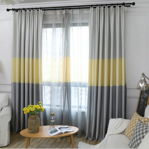 Nordic Modern Gradient Blackout Curtains for Living Room Decorative Three Colors Fabric Bedroom Curtain Window Shades Panel