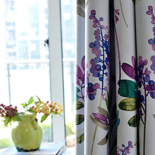 Load image into Gallery viewer, American Purple Floral Blackout Curtains For Living Room Bedroom Kitchen Cortinas Printed Pastoral Style Window Treatments