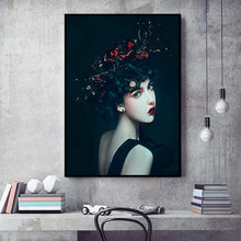 Load image into Gallery viewer, Girlish Elf Kingdom Girl Bird Leaf Flower Canvas Painting Anime Poster n Print Wall Art For Living Room Cuadros Decoracion Salon