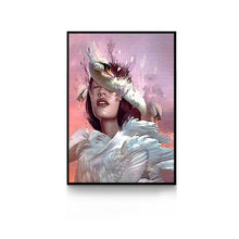 Load image into Gallery viewer, Girlish Elf Kingdom Girl Bird Leaf Flower Canvas Painting Anime Poster n Print Wall Art For Living Room Cuadros Decoracion Salon