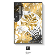 Load image into Gallery viewer, Golden Leaf Canvas Painting Wall Art Nordic Painting