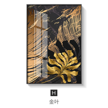 Load image into Gallery viewer, Golden Leaf Canvas Painting Wall Art Nordic Painting