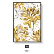 Load image into Gallery viewer, Golden Leaf Canvas Painting Wall Art Nordic Painting