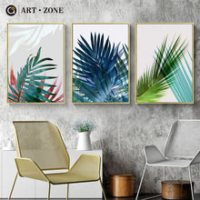 Load image into Gallery viewer, ART ZONE Modern Green Tropical Plant Leaves Canvas Art Print Poster Nordic Green Plant Wall Art Pictures Kids Room Decor Poster