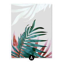 Load image into Gallery viewer, ART ZONE Modern Green Tropical Plant Leaves Canvas Art Print Poster Nordic Green Plant Wall Art Pictures Kids Room Decor Poster