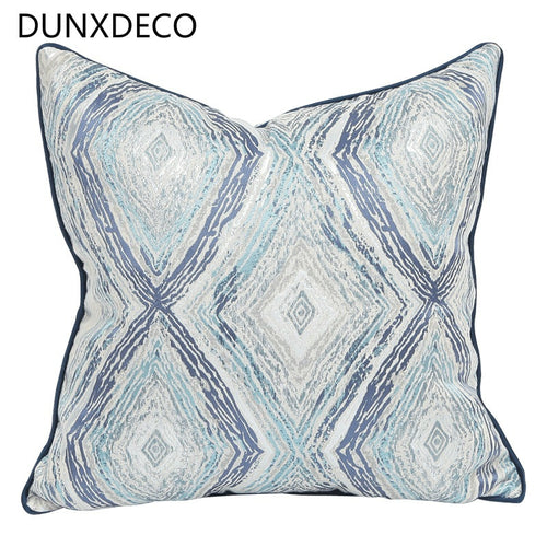 Cushion Cover Decorative Pillow Case Nordic Geometric the Shape of Diamond Jacquard Blue Orange Coussin Sofa Decor