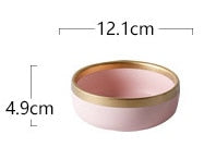 Load image into Gallery viewer, 1pcs European Style Matte Powder Gold Ceramic Western Tableware Rice Dish cup Steak Dish Western Dish Dessert Plate Nordic Style