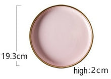 Load image into Gallery viewer, 1pcs European Style Matte Powder Gold Ceramic Western Tableware Rice Dish cup Steak Dish Western Dish Dessert Plate Nordic Style