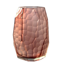 Load image into Gallery viewer, Coloured glass vase Manual grinding carved  Modern StyleTabletop Flower vase Geometric wedding vases home decoration accessories