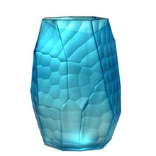 Load image into Gallery viewer, Coloured glass vase Manual grinding carved  Modern StyleTabletop Flower vase Geometric wedding vases home decoration accessories