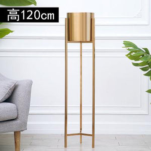 Floor Vase Gold Metal Shelf Vase For Dried Flowers Pots planters centerpiece Lobby Home Deco Flower Vase hot sale