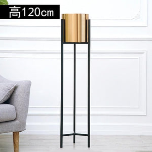 Floor Vase Gold Metal Shelf Vase For Dried Flowers Pots planters centerpiece Lobby Home Deco Flower Vase hot sale