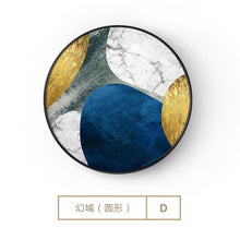 Load image into Gallery viewer, Nordic Style Blue &amp; Golden Block Painting Circle Wall Art