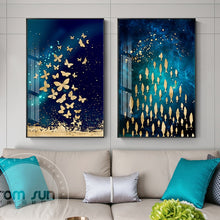 Load image into Gallery viewer, Modern Flewing Bird Butterfly Fish Landscape Poster And Print Abstract Wall Art Painting For Living Room Aisle Unique Home Decor