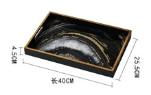 Load image into Gallery viewer, European Retro Wooden Agate Stone Glass Storage Tray Decorative Tray Decoration Home Soft Decorations