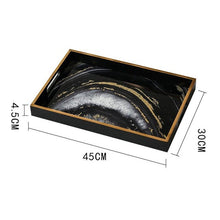 Load image into Gallery viewer, European Retro Wooden Agate Stone Glass Storage Tray Decorative Tray Decoration Home Soft Decorations