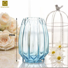 Load image into Gallery viewer, Geometric Glass Vase Table Transparent Vases Decoration Home Vaas Jarron Wazony Ozdobne Glass Modern Vase Flower Pot QAB064