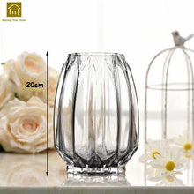 Load image into Gallery viewer, Geometric Glass Vase Table Transparent Vases Decoration Home Vaas Jarron Wazony Ozdobne Glass Modern Vase Flower Pot QAB064