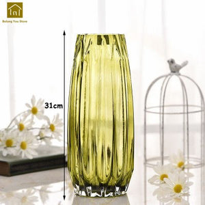 Geometric Glass Vase Table Transparent Vases Decoration Home Vaas Jarron Wazony Ozdobne Glass Modern Vase Flower Pot QAB064