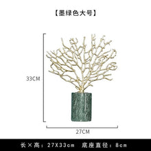 Load image into Gallery viewer, Modern Home Accessories Copper Gold Coral Ornaments Model Room Living Room Marble Crafts Decorations
