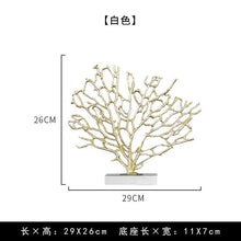 Load image into Gallery viewer, Modern Home Accessories Copper Gold Coral Ornaments Model Room Living Room Marble Crafts Decorations