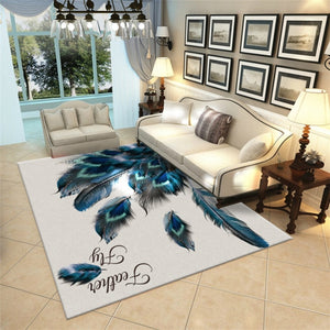 Nordic Feather Carpet for Livingroom bedroom Bedside Blanket Doormat Outdoor Prayer Parlor Home Floor Mat Anti-slip Rugs tapete