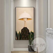 Load image into Gallery viewer, Elegant Hat Lady Canvas Painting Frigure Poster And Print Creative Wall Art For Living Room Studio Girls Home Cuadros Decoracion