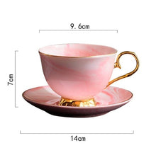 Load image into Gallery viewer, 300ml Hand painted High-grade Coffee Cup Saucer Set European-style Marble Phnom Penh Ceramic afternoon tea Cup Free Shipping