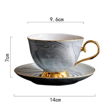 Load image into Gallery viewer, 300ml Hand painted High-grade Coffee Cup Saucer Set European-style Marble Phnom Penh Ceramic afternoon tea Cup Free Shipping