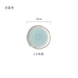 Pink And Blue Gold Ceramic Tableware Porcelain Plate Coffee Mug Cup Bowl Teapot Dish Table Elegant Party Decoration Dinner set