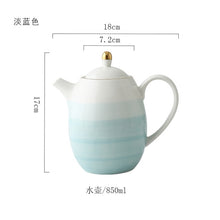 Load image into Gallery viewer, Pink And Blue Gold Ceramic Tableware Porcelain Plate Coffee Mug Cup Bowl Teapot Dish Table Elegant Party Decoration Dinner set